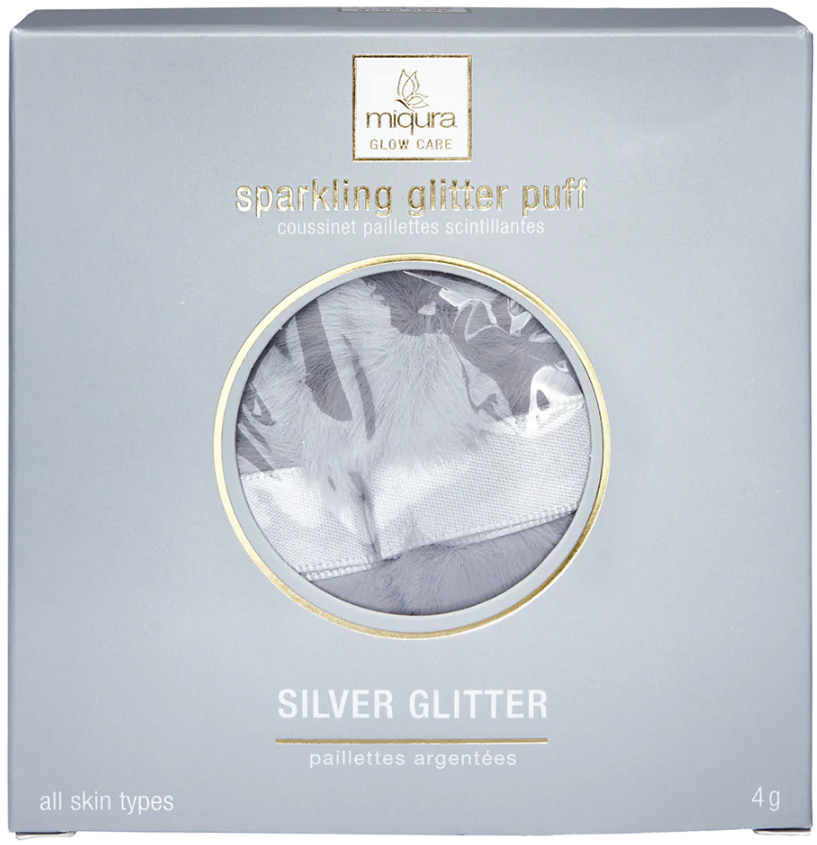 Miqura Sparkling Glitter Puff - Silver Glitter
